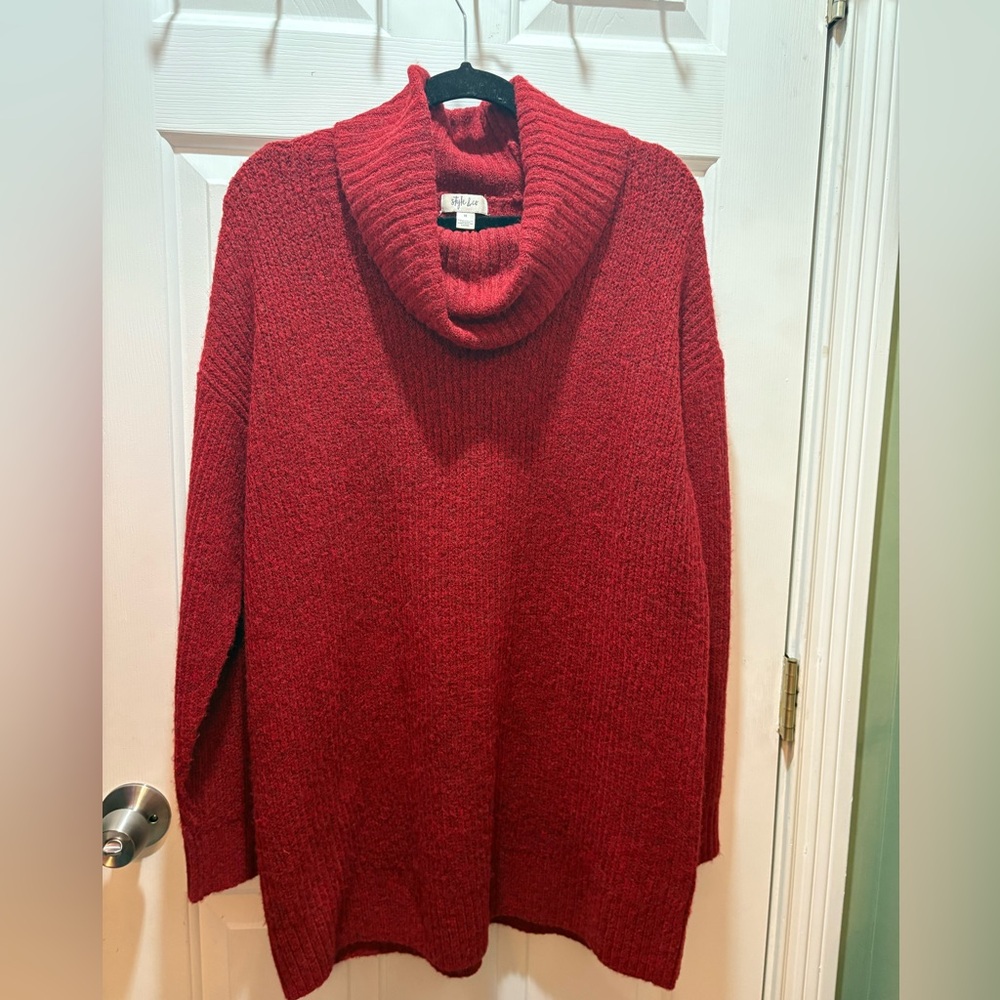 Plus size 1x women’s Style & Co. Vibrant Red Knit Sweater